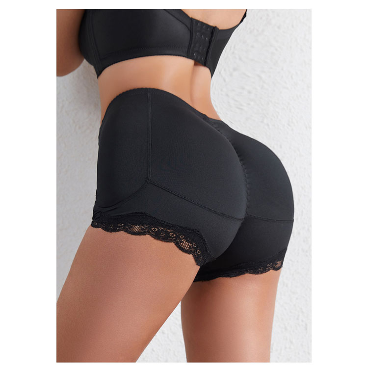 Short Lace Boxer Hip Lifting Pants Solid Color Large Size Body Shaping Panties With Hip Pad