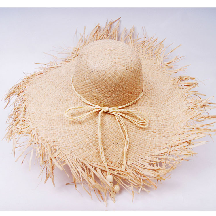 Raffia Straw Broad Brim Hat Visor Beach Hat Ladies Hat