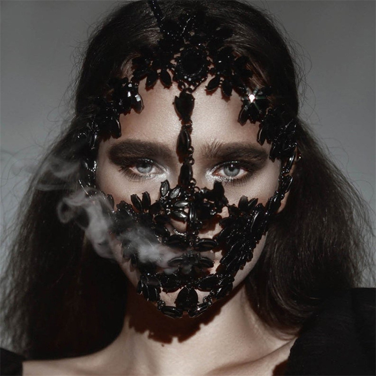 Hot Selling Masquerade Ball Mask Fashion Party Mask Rhinestone Black Diamond Mask