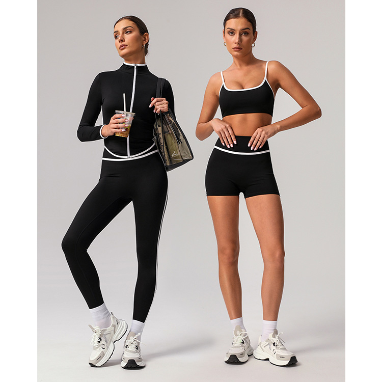 High Quality Nude Feeling Fitness Yoga Wear Contrast Color Women Sport Yoga Pants Sets