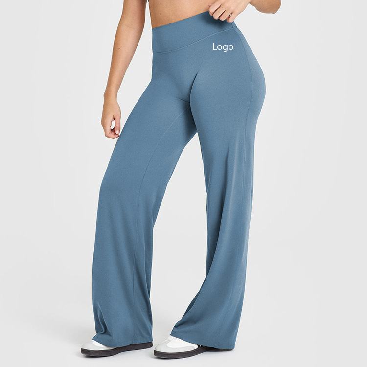 XS-XL Nude Feel Wide Leg Yoga Pants Hip-lifting High Waist Straight-leg High Elastic Sports and Fitness Yoga Pants
