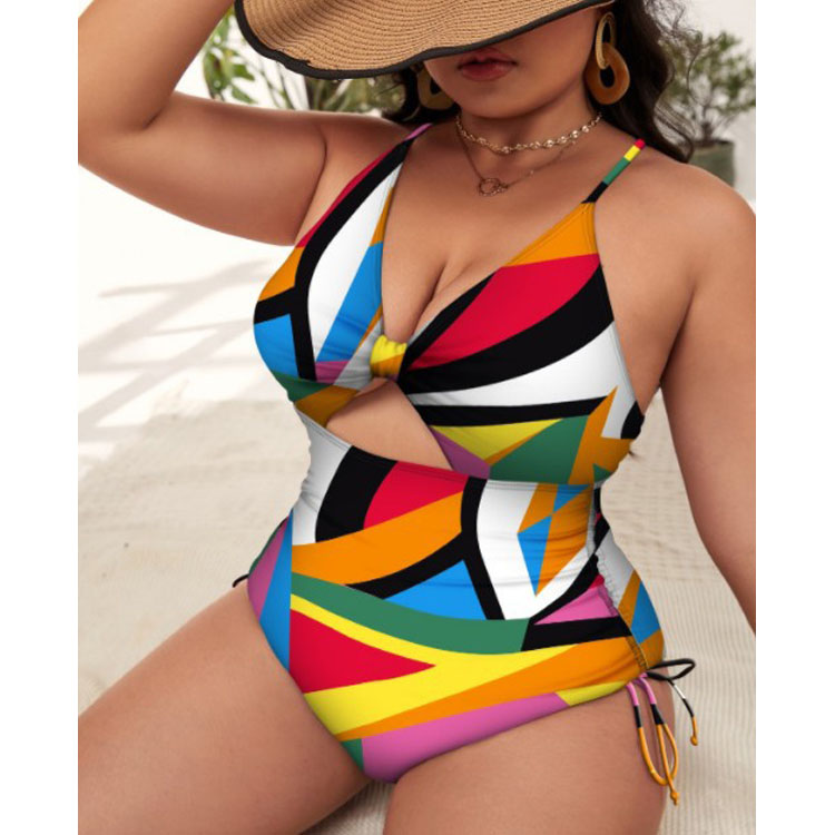 2022 Adult Plus Size New Swimsuit Ladies Print One Piece Sexy Floral Swimsuit