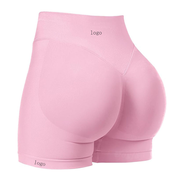Free Customized Hot Style High Waist Yoga Pants Women Solid Color Fitness Hip Lifting Running Shorts