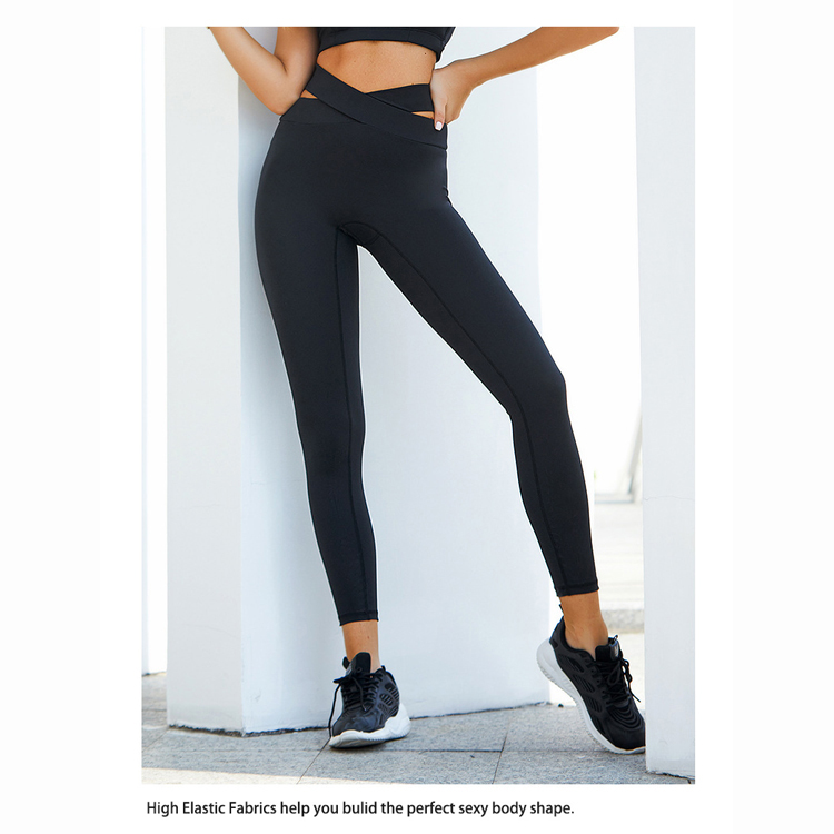 2022 Yoga Pants for Women New Brushed Nude Leggings Pants With  Cross Straps at the Waist