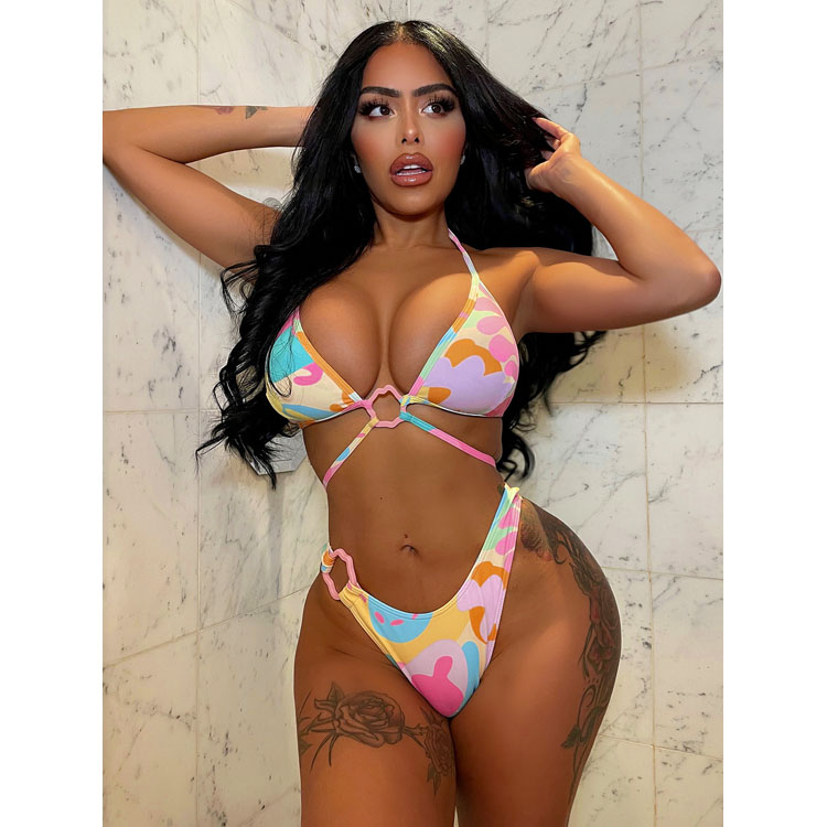 New Color Printing Bikini for Girls Floral Accessories 2 Piece Bikini