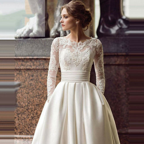 New 2025 Evening Dress Niche Lace Flower Bride Dress Fishbone Back Strap Design High Quality Wedding Dress Custom Wholesale