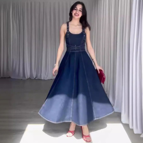 Satin off Shoulder Dress Custom logo Solid Color Simple Dress Wholesale Split Maxi Dress Factory Direct