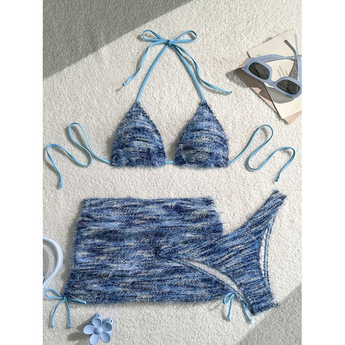 Wholesale Tropical Printed Bikini Triangle Strap Bikini Beach Vacation Swimsuit
