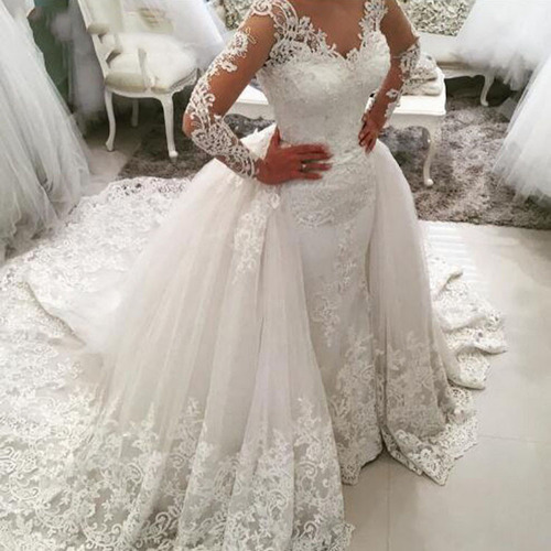 2026 Train Wedding Evening Gown Summer Women Off-shoulder Dress Backless Elegant Wedding Dress Wholesale